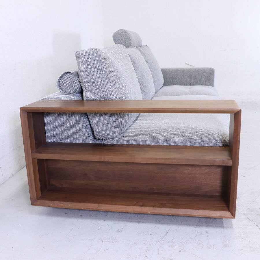 e stick Forma ks wonder 2 triple sofa 3 seater . walnut material feather entering cloth-covered gray WND2-36N0797h06