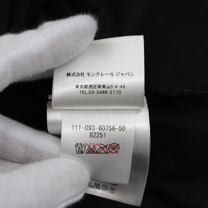【美品】 モンクレール SCOM1000541 MAGLIA ペイントＴシャツ ロゴワッペン レディース サイズ S ブラック ホワイト 黒 白 MONCLERの画像9