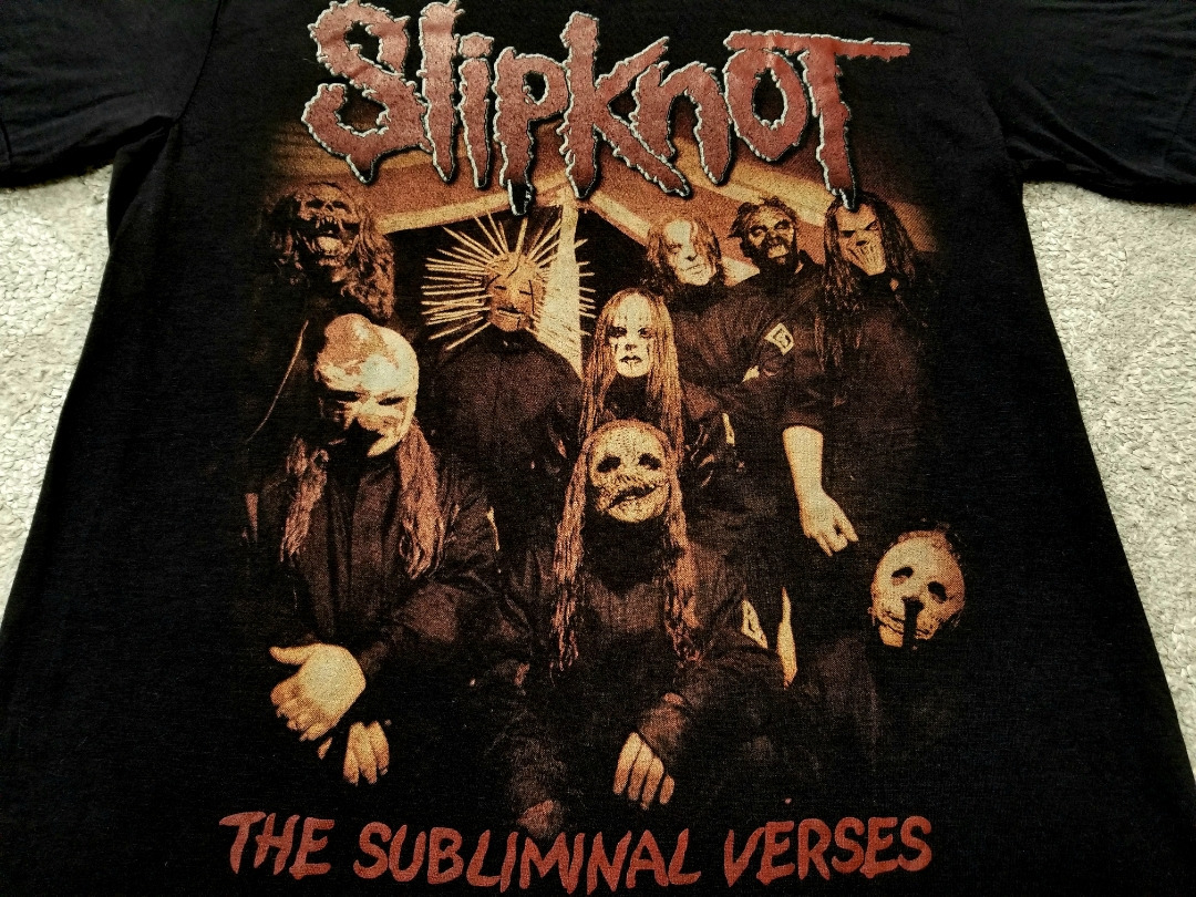 美品 当時物 SlipKnot スリップノット “TheSubliminalVerses” Tシャツ 黒 S ～M 程度 3D // バンドT ロックTシャツ_画像4
