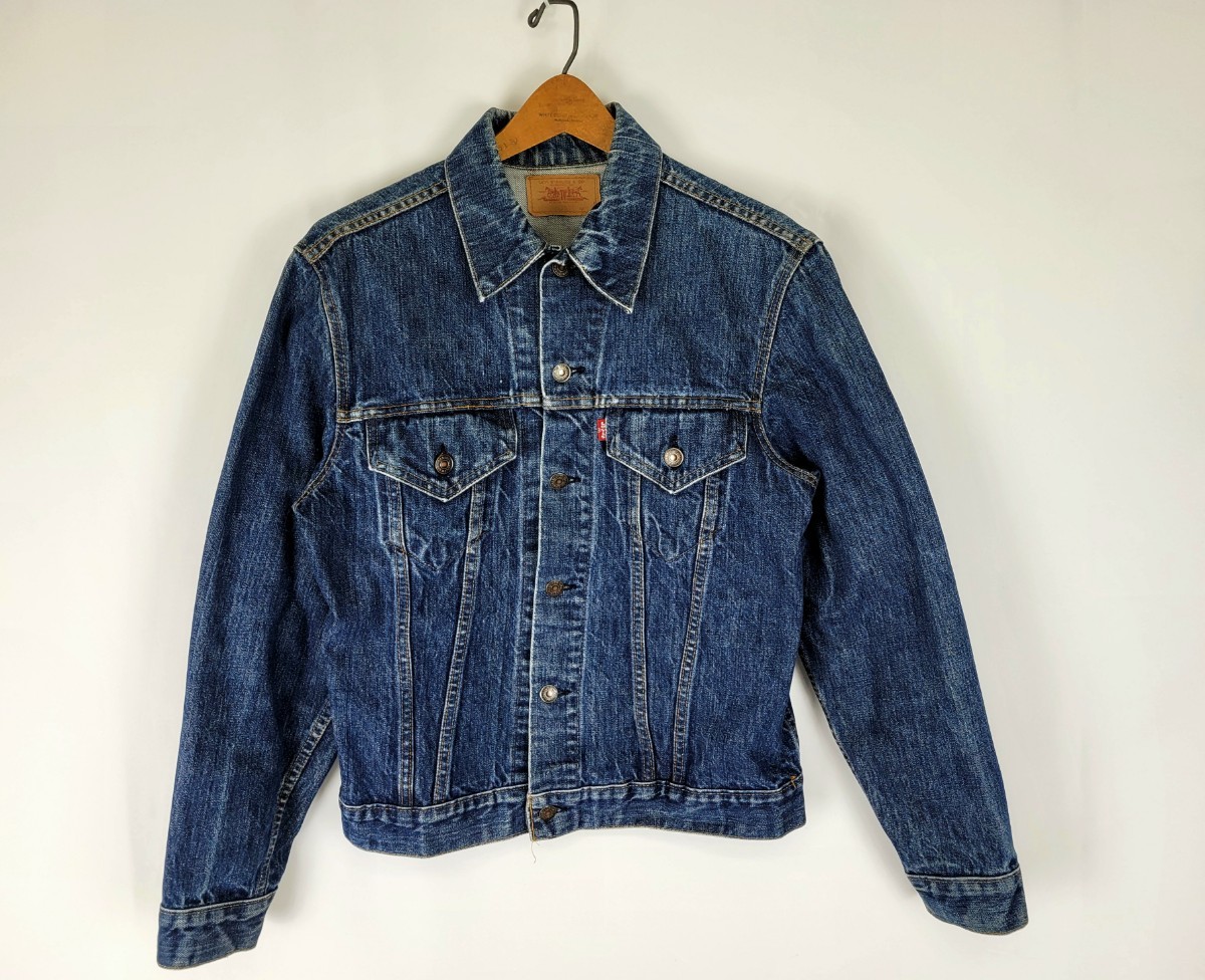 美品 濃紺 70s USA製 LEVI'S 70505 L XL 42 44 70年代 アメリカ製 ビンテージデニムジャケット アメリカ古着 525 3rd 4th ヴィンテージ_画像1