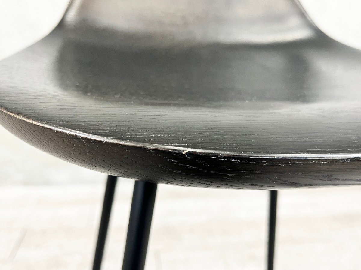 B)MARUNI / Marni woodworking #HIROSHIMA /hirosima high stool # black # deep . direct person # counter chair 