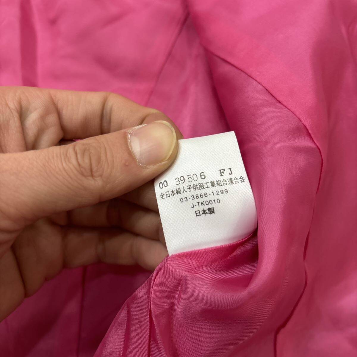 K ＊ 日本製 '高級感溢れる' Louis Feraud ルイフェロー 高品質 WOOL テーラードジャケット size11 レディース 婦人服 アウター PINKの画像7