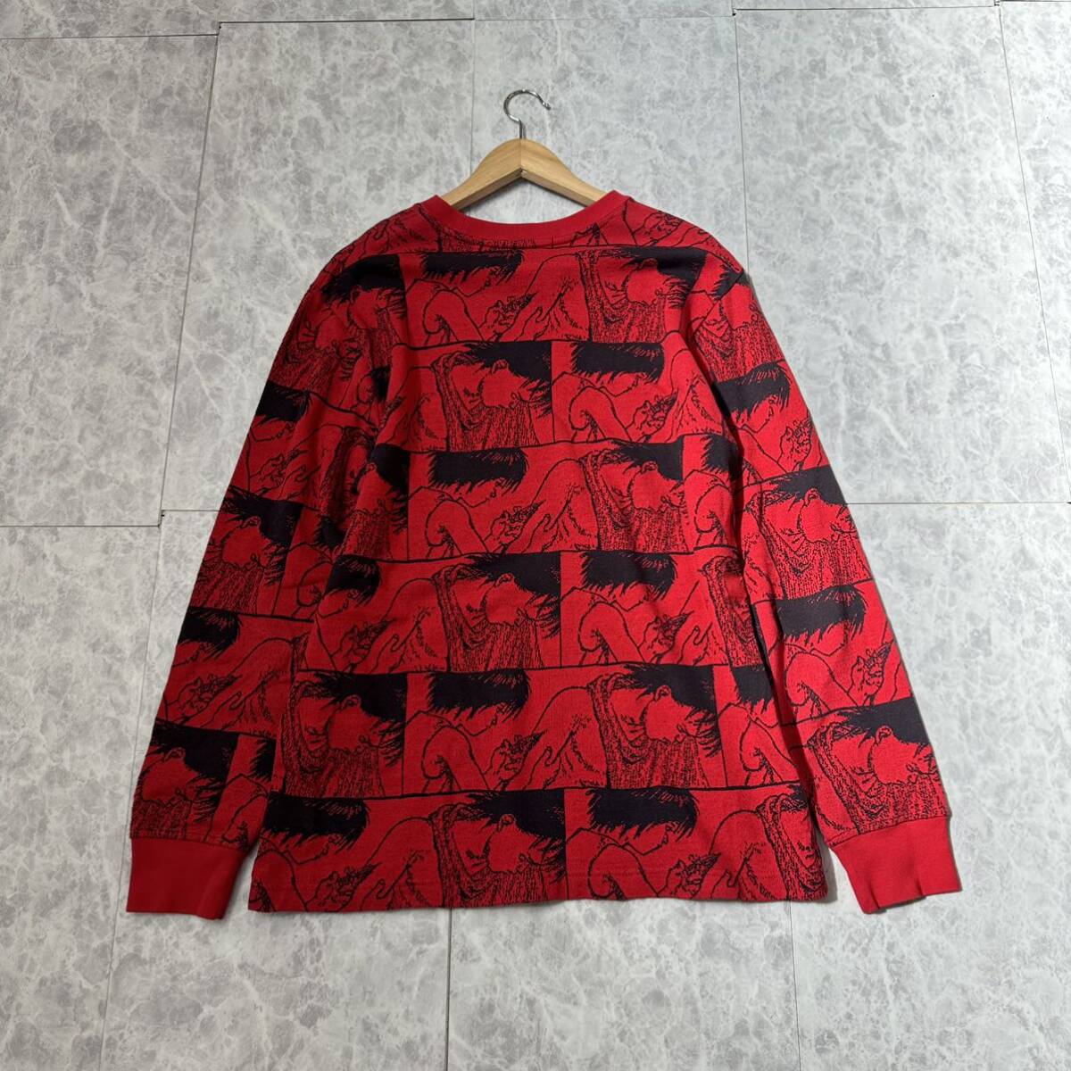 Q☆美品/ 17AW 'AKIRAコラボ' Supreme シュプリーム AKIRA Syringe Jacquard LS ジャガードニット 長袖 ロングスリーブ Tシャツ M トップス_画像2