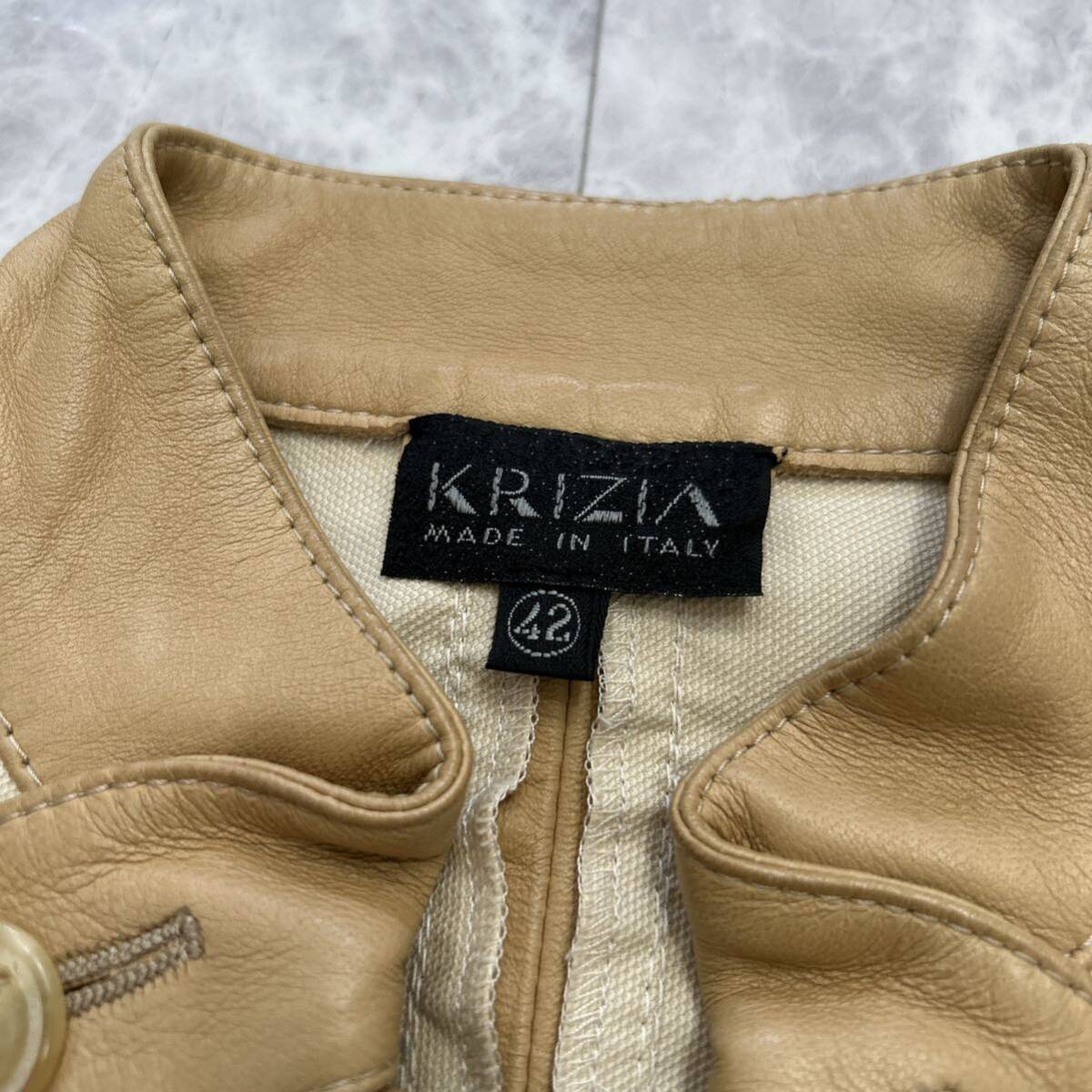 L @ イタリア製 '洗礼されたデザイン' KRIZIA クリッツィア 高品質 COTTON シャツ ジャケット size42 レディース 婦人服 アウター 古着 _画像5