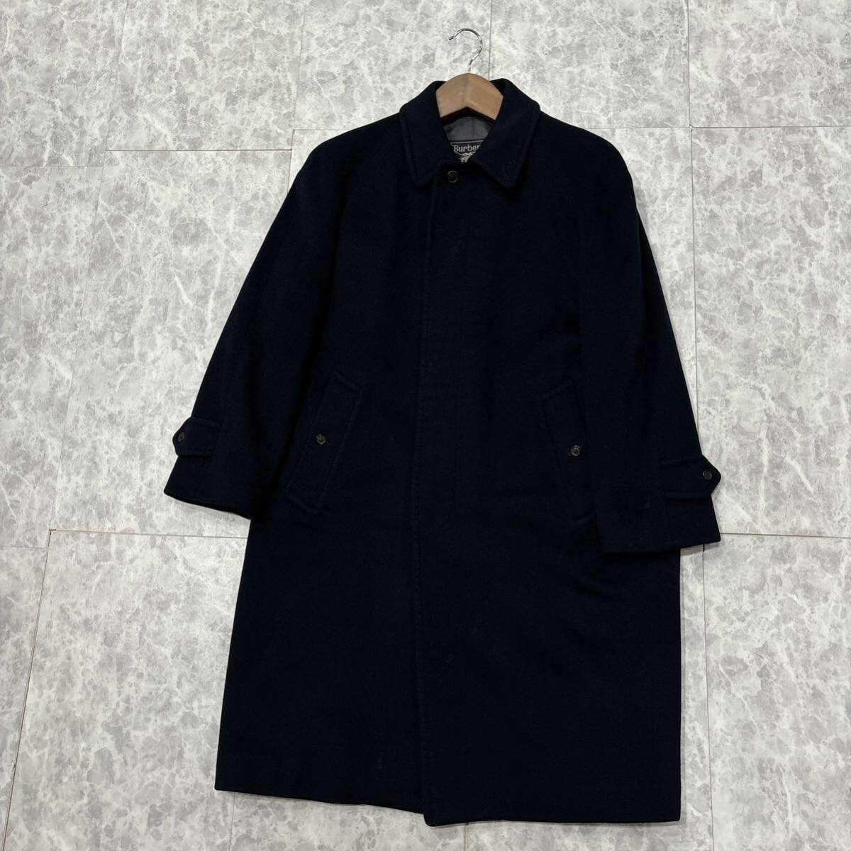 1円~ ＊ '希少 80's~90's ビンテージ' 極上カシミヤ100% Burberrys オールド バーバリー 最高峰 CASHMERE 比翼 ステンカラーコート 90-165_画像2