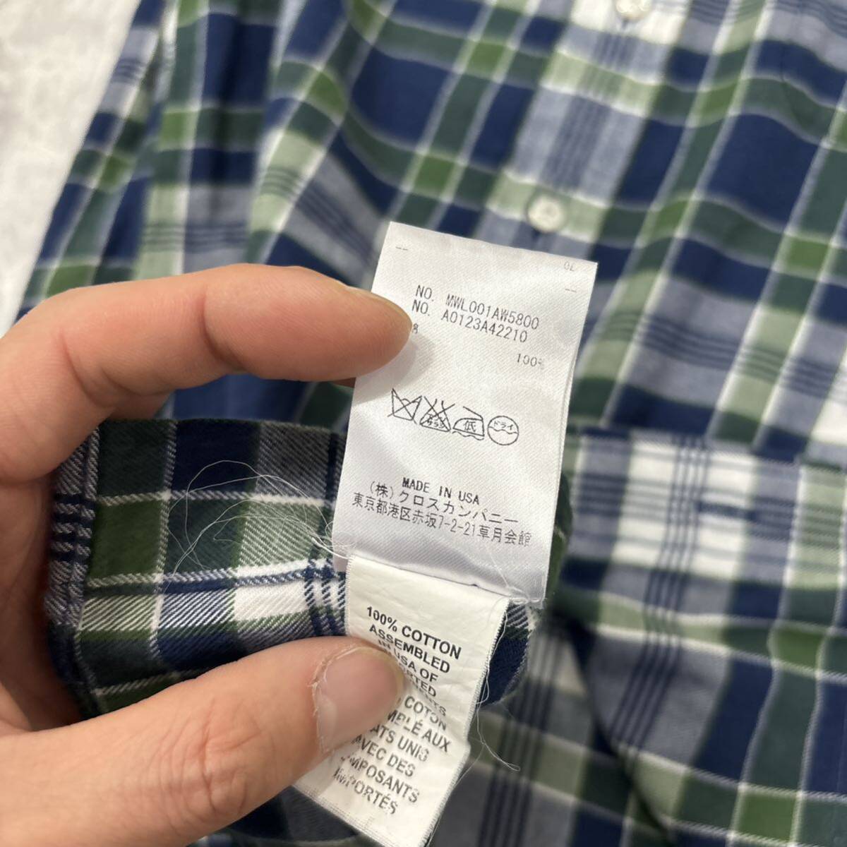 1円~ ＊ 良品 米国製 国内正規品 '高級紳士服' THOM BROWNE トムブラウン 長袖 チェック柄 ボタンダウン シャツ size1 メンズ トップス_画像6