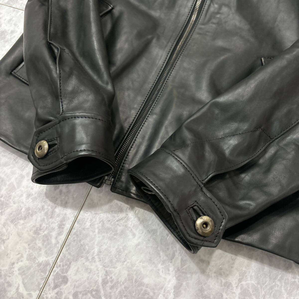 1 jpy ~ * finest quality LEATHER use \'.. excellent article \' ANSNAM Anne snamteleng original leather cow leather leather single rider's jacket size1 men's high class gentleman clothes 