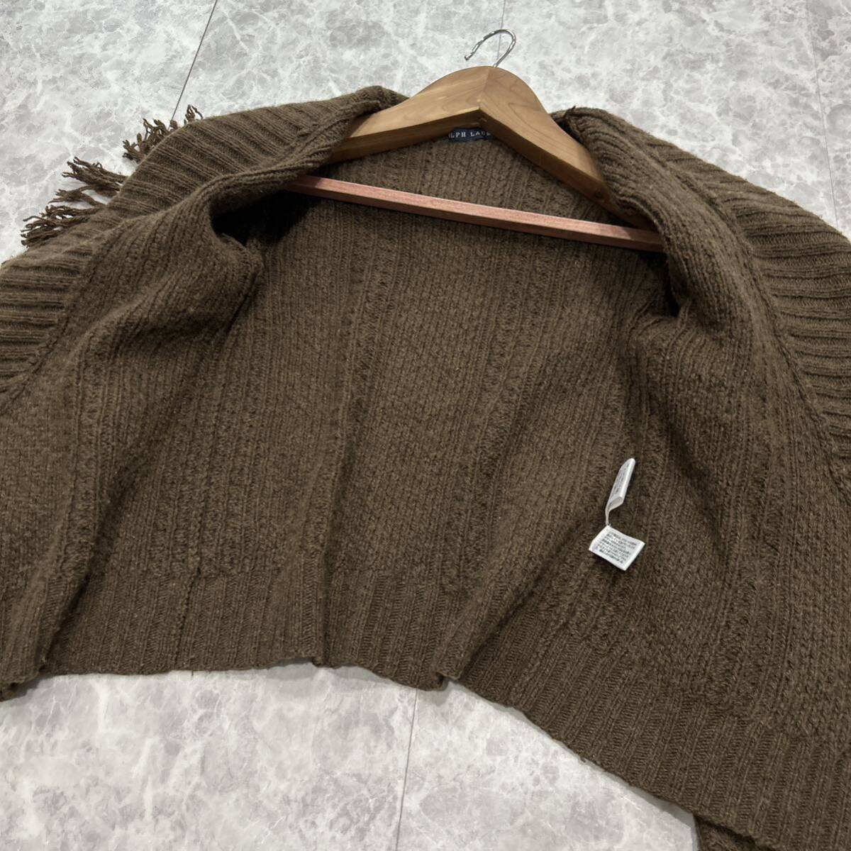 LL @ 国内正規品 '洗礼されたデザイン' Ralph Lauren ラルフローレン 高品質 カシミヤ混 WOOL ニット カーディガン 羽織り L トップス 古着_画像5