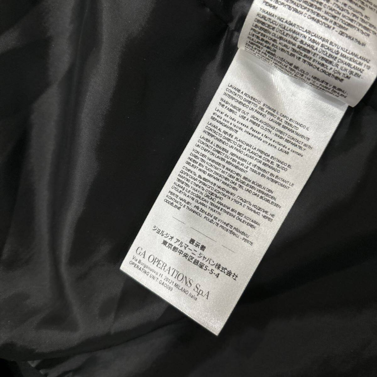 QQ1 ＊ 21年製 国内正規品 '高級紳士服' ARMANI EXCHANGE アルマーニ エクスチェンジ 中綿 ジャケット size40 メンズ アウター BLACK_画像8