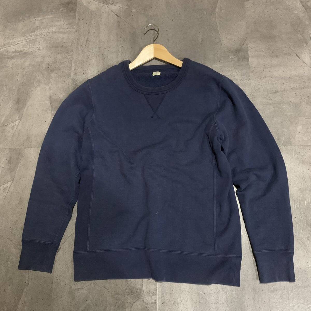 G ▼ 大きいサイズ!! '日本製' Ron Herman california ロンハーマン 無地 コットン100% スウェット トレーナー size:XL レディース NAVY_画像2