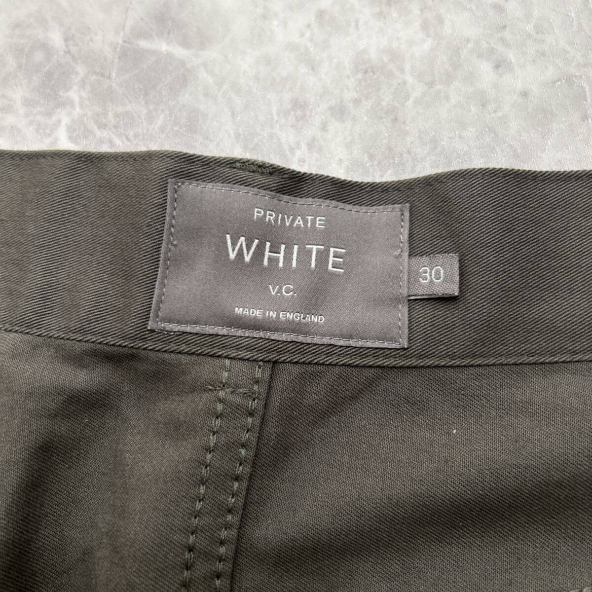 W @ 英国製 '高級感溢れる' PRIVATE WHITE V.C. プライベートホワイトブイシー 高品質 テーパードパンツ W30 メンズ 紳士服 ボトムス 古着_画像7