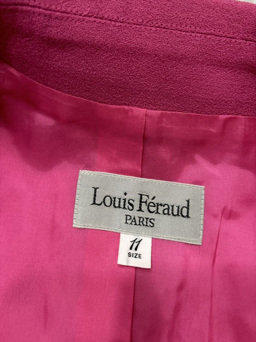K ＊ 日本製 '高級感溢れる' Louis Feraud ルイフェロー 高品質 WOOL テーラードジャケット size11 レディース 婦人服 アウター PINKの画像6