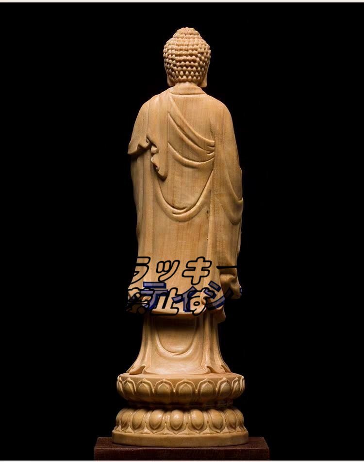 極上品◆仏像　木彫　無垢材 仏像 菩薩 三聖阿弥陀如来 贈り物_画像4
