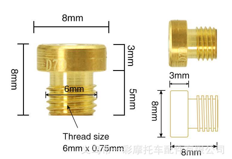 Dellorto デロルトキャブレター PHBN PHBL PHBH メインジェットmain je tM6 108 110 112 115 118 120 122 125 128 130 10個セットの画像4