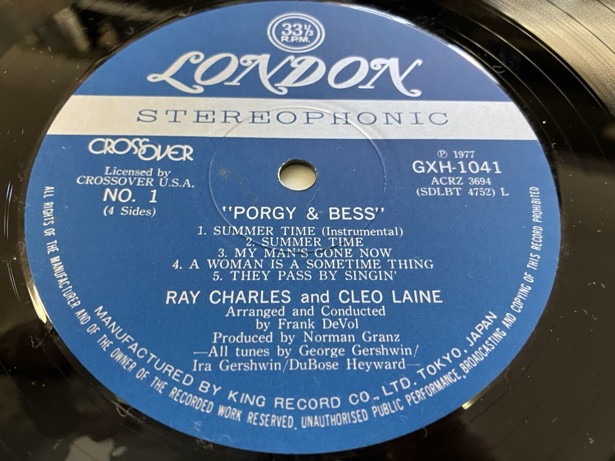 Ray Charles＆Cleo Laine★中古2LP国内盤「レイ・チャールズ＆クレオ・レーン～ポギーとベスの画像4