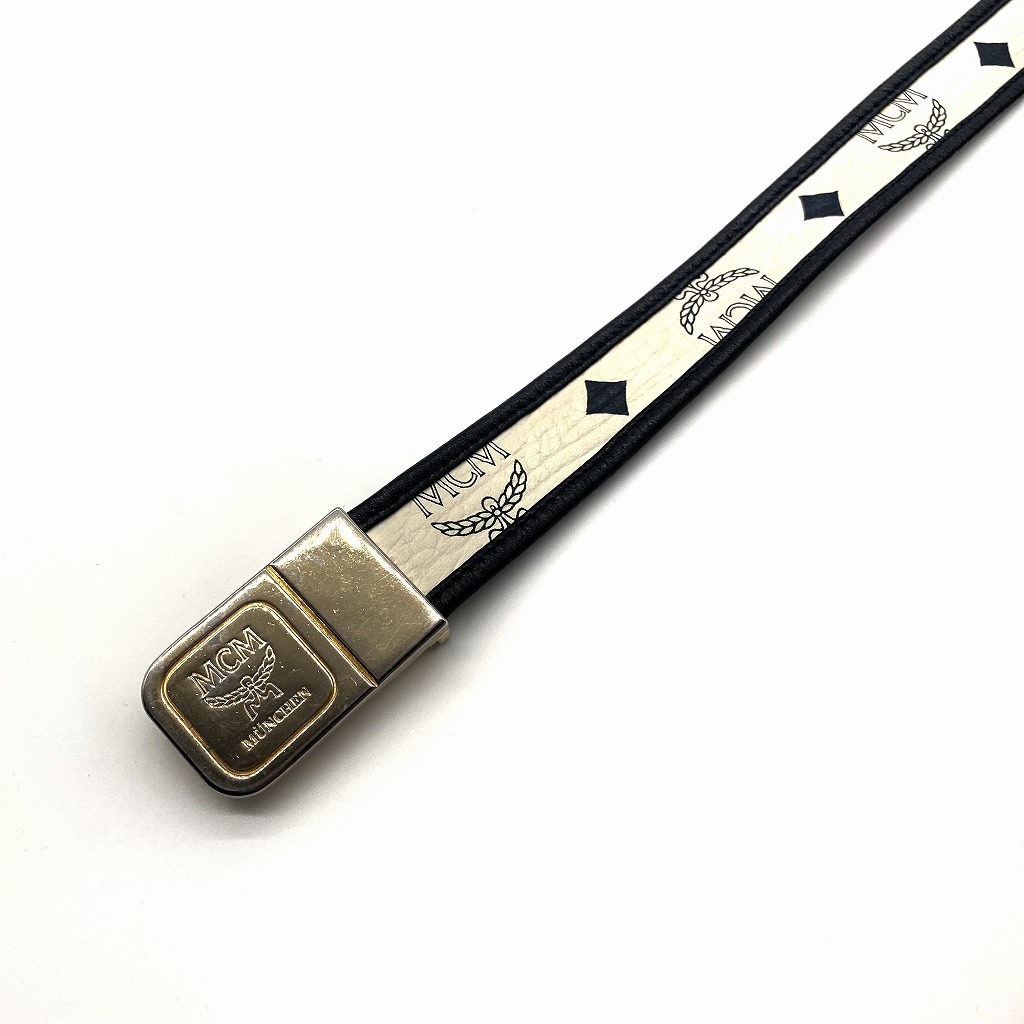 MCM Mens Belt Visetos White エムシーエム メンズ ベルト ヴィセトス_画像5