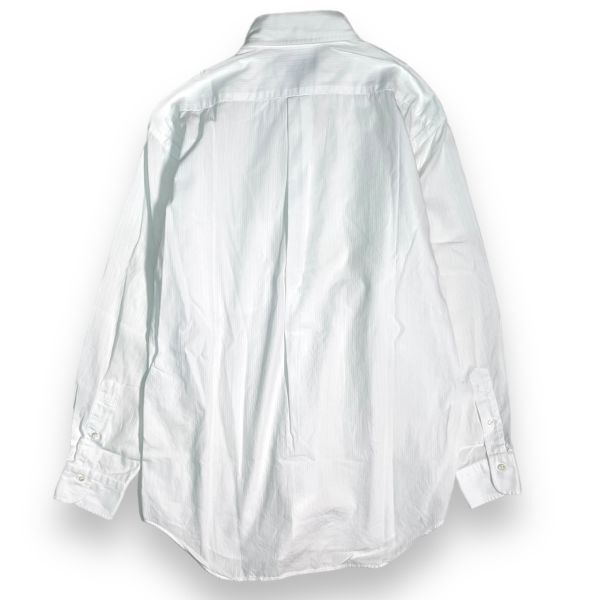 鎌倉シャツ Maker's Shirt 鎌倉 ボタンダウン 長袖 コットン シャツ ピンストライプ ワイシャツ スーツ カジュアル 41/83 ホワイト 白の画像9