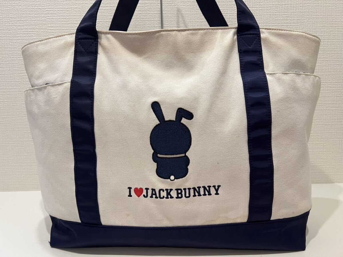 ★Jack Bunny!!×ドラえもん★ジャックバニー★コラボ★カートバッグ★ゴルフバッグ★キャンバストートバッグ★刺繍★大容量★白×紺★の画像4