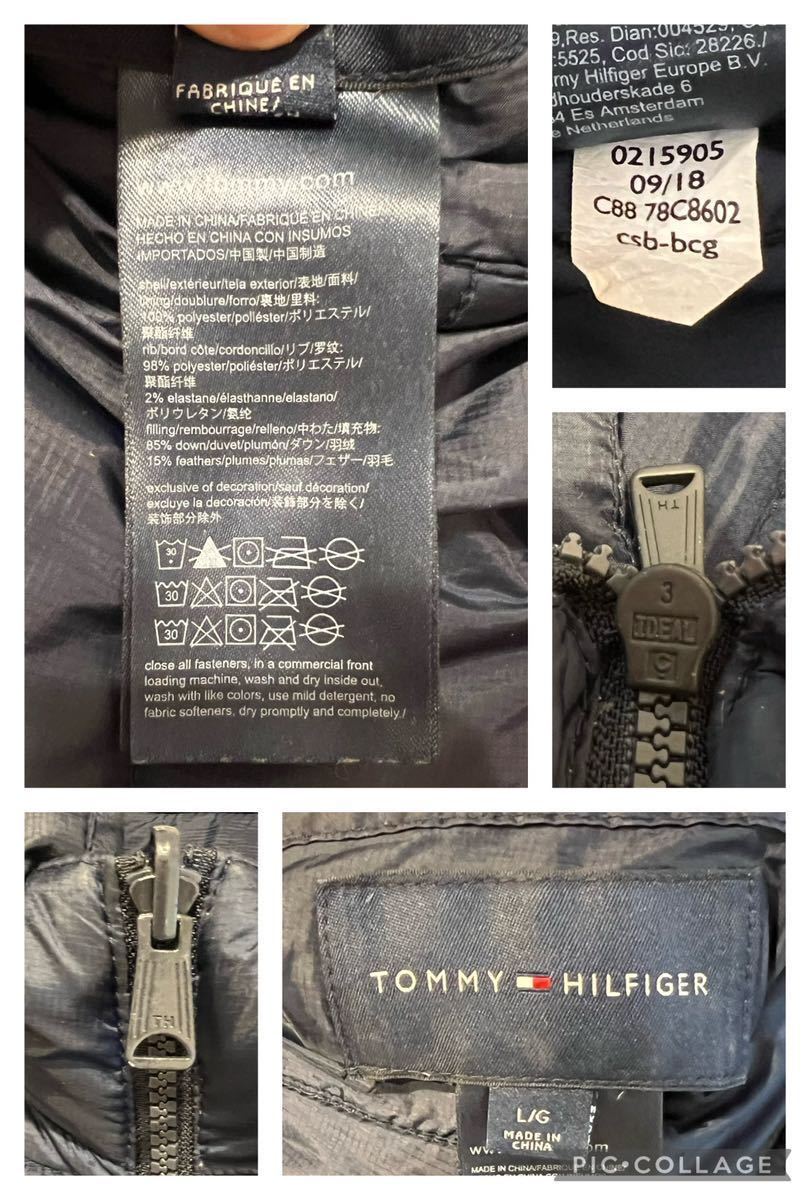 ★TOMMY HILFIGER★ダウンベスト★ダウンジャケット★リバーシブル★IDEALジッパー★アウター★紺×赤×白★Lサイズ★トミーヒルフィガー★_画像8