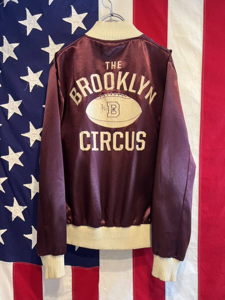 ★USA製★Brooklyn Circus★ブルックリンサーカス★サテン★バーシティジャケット★スタジャン★スナップボタン★バーガンディー★Mサイズ_画像5