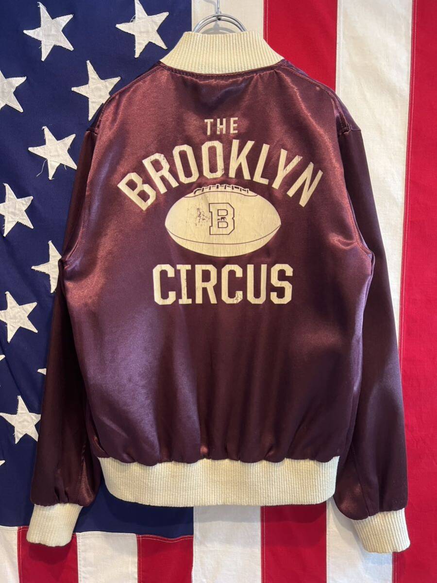 ★USA製★Brooklyn Circus★ブルックリンサーカス★サテン★バーシティジャケット★スタジャン★スナップボタン★バーガンディー★Mサイズ_画像4