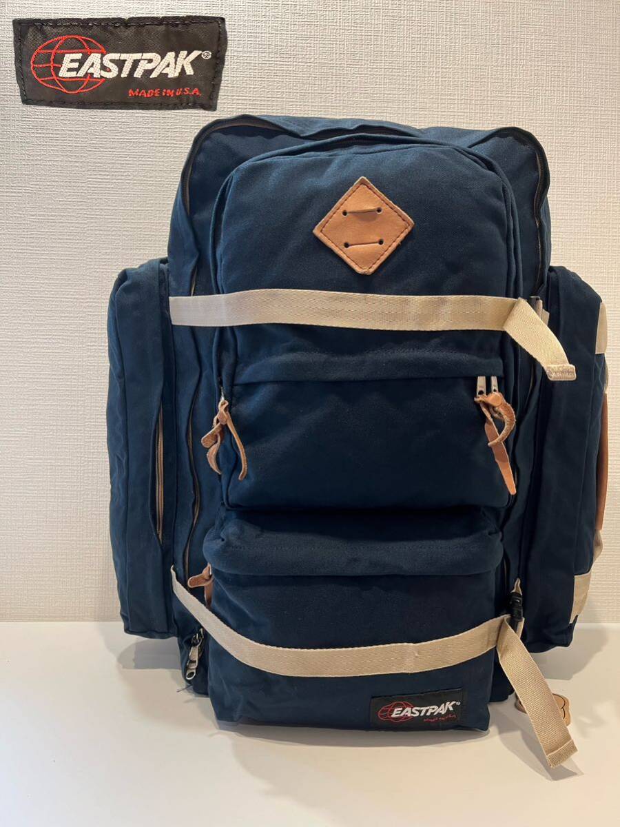 ★80s★90s★USA製★EASTPAK★イーストパック★バックパック★ショルダーバッグ★トラベルバッグ★大容量★ネイビー★紺★ヴィンテージ★_画像1