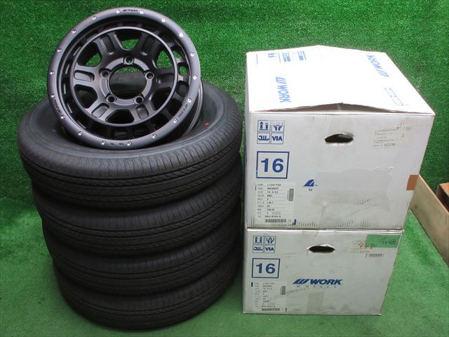 中古 ホイールタイヤ 4本 175/80R16 2023年製 9.5分山 ワーク クラッグ T-GRABICII ラジアル タイヤ BS デューラー H/L_画像1