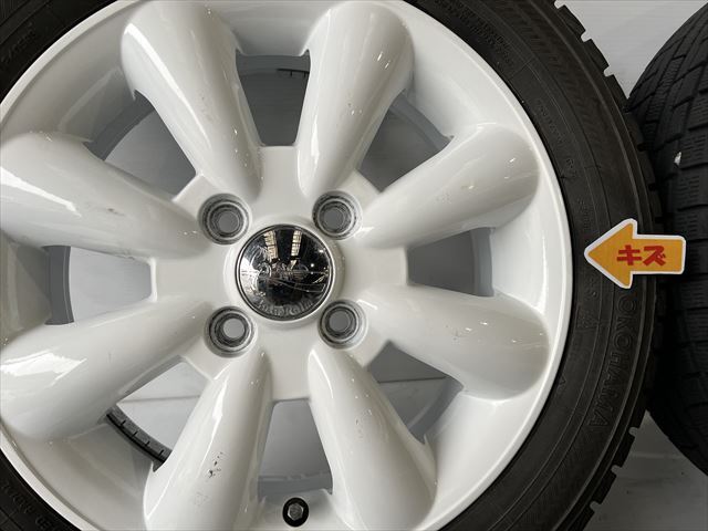 中古 ホイールタイヤ 4本 155/65R14 2015年製 5分山 ホットスタッフ ララパーム スタッドレス タイヤ ヨコハマ ice GUARD iG30_画像5