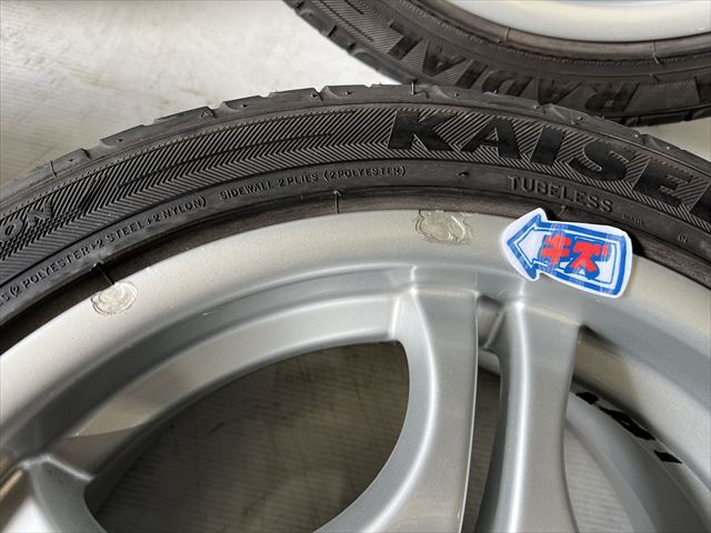 中古 ホイールタイヤ 4本 225/45R17 2017年製 5分山 BMW E46 Mスポーツ純正 ラジアル タイヤ ケンダ KR20_画像6