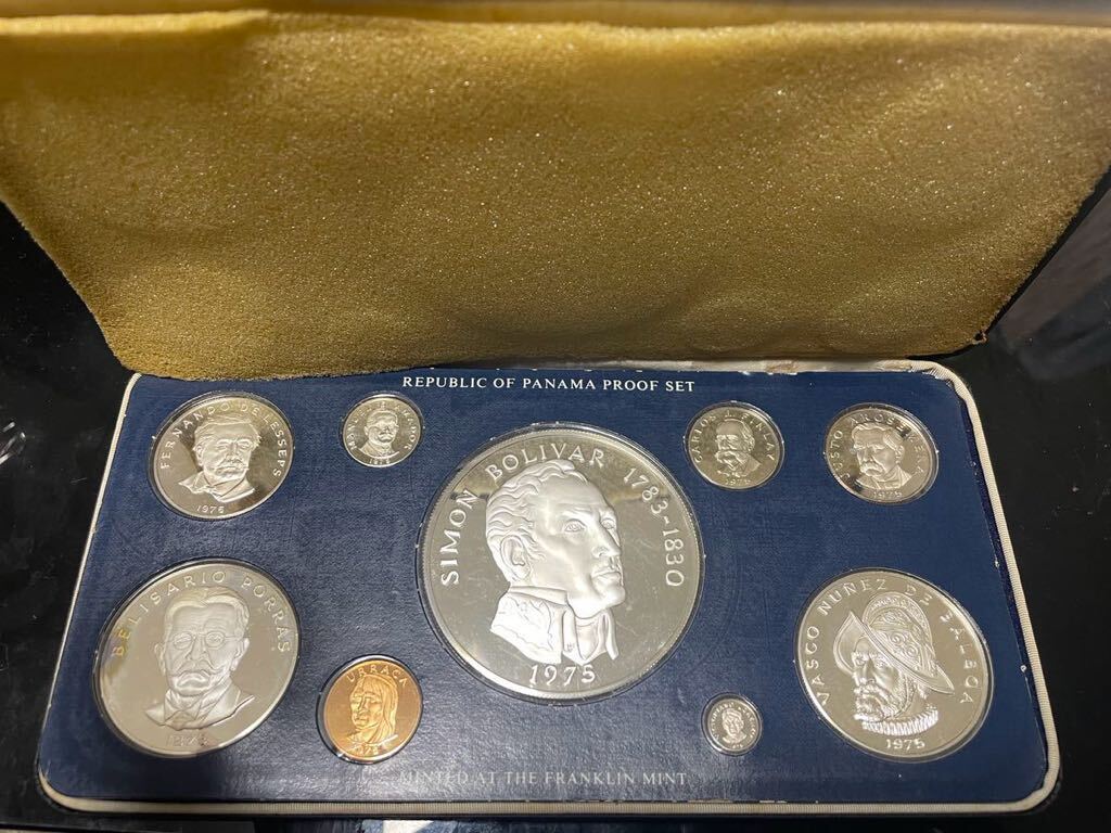 パナマ　1975年　プルーフセット　銀貨　海外　コイン世界のコイン _画像1