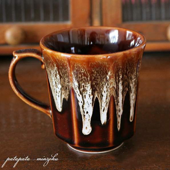 美濃焼 アメ流し 八角 マグカップ コーヒー カップ 磁器 パタミン カフェ 店舗什器 コーヒー 紅茶 陶器の画像1