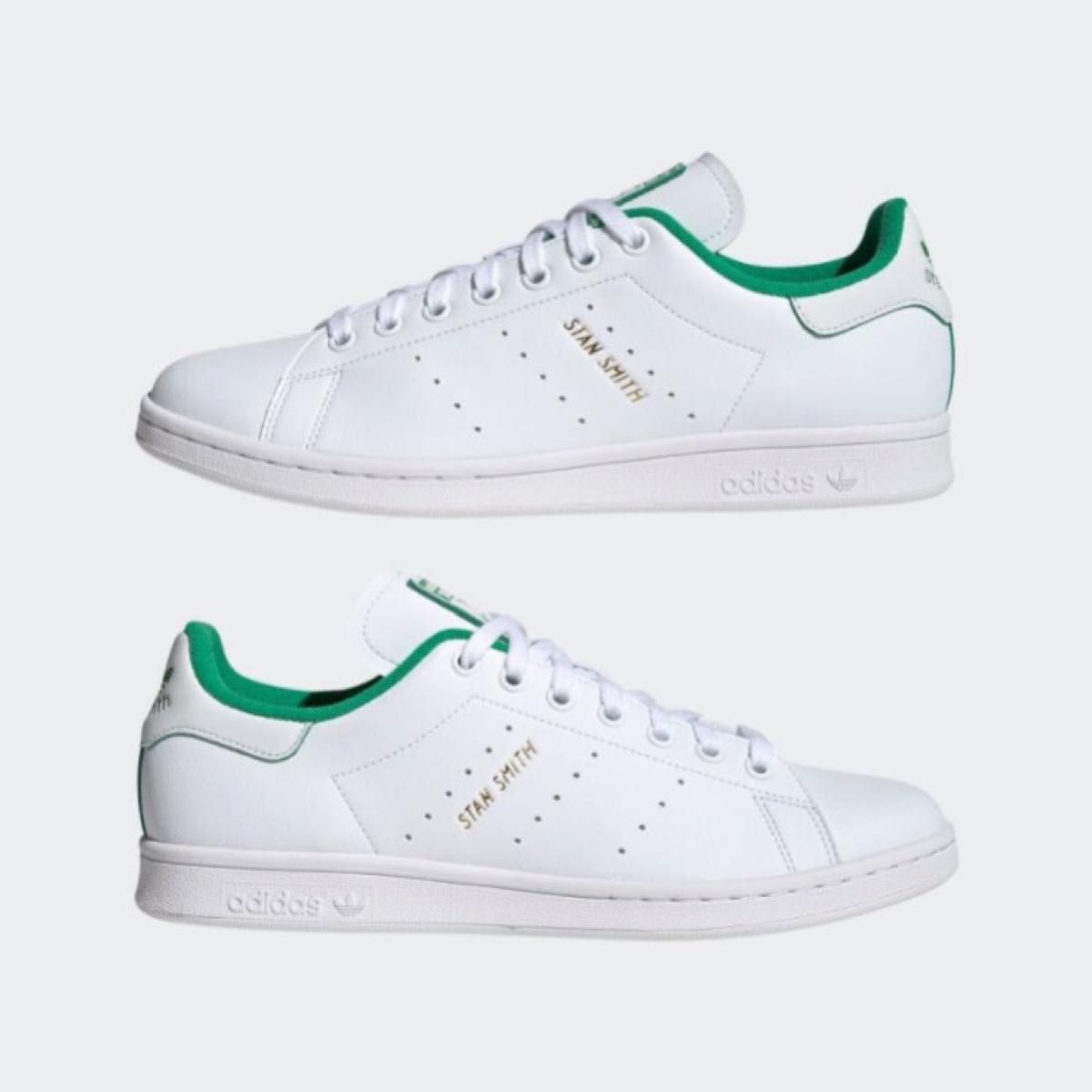 【新品24.5cm】adidas STAN SMITH アディダス スタンスミス ホワイト/グリーン/ゴールド 刻印