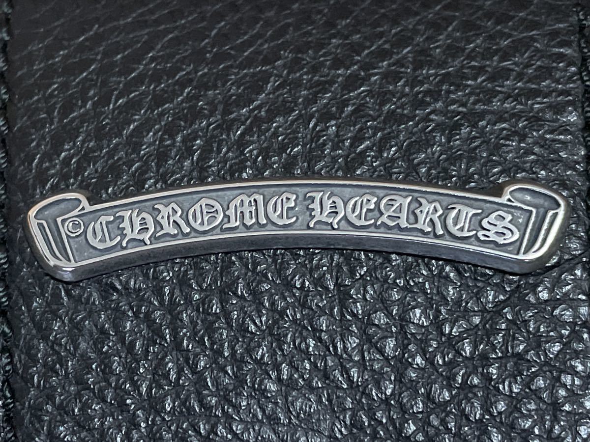 新品 クロムハーツ スクロールロゴ メガネ ケース レザーケース アイウェア レザーポーチ CHROME HEARTS 小物入れ サングラス 眼鏡 ペン 黒_画像2