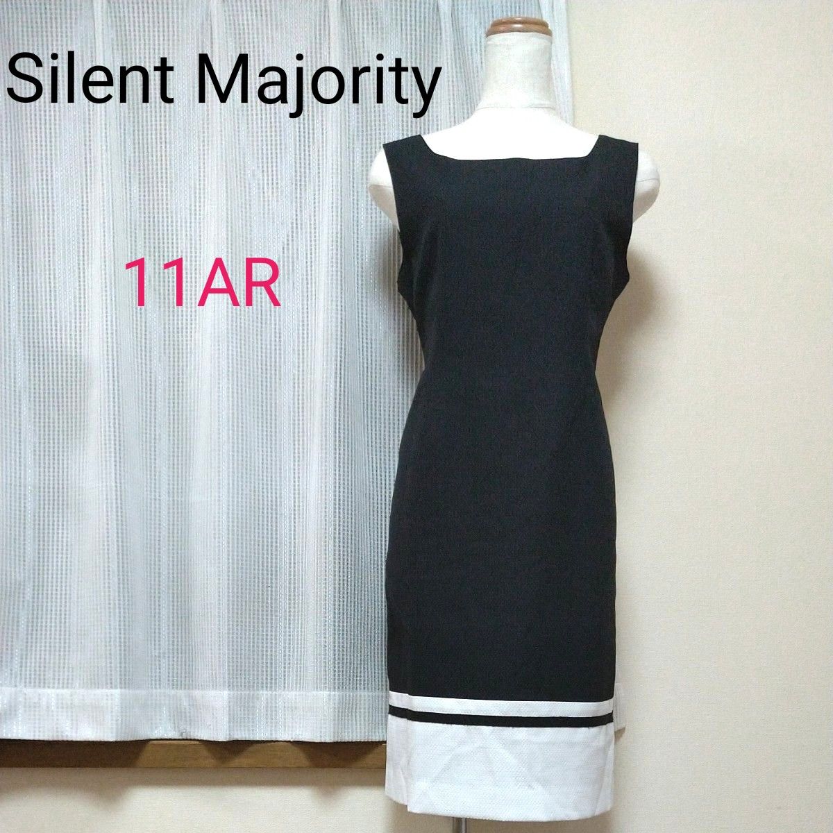 ★Silent Majority★ 黒 × 白 ジャンパースカート 11AR（Lサイズ相当）サイレントマジョリティ ワンピース