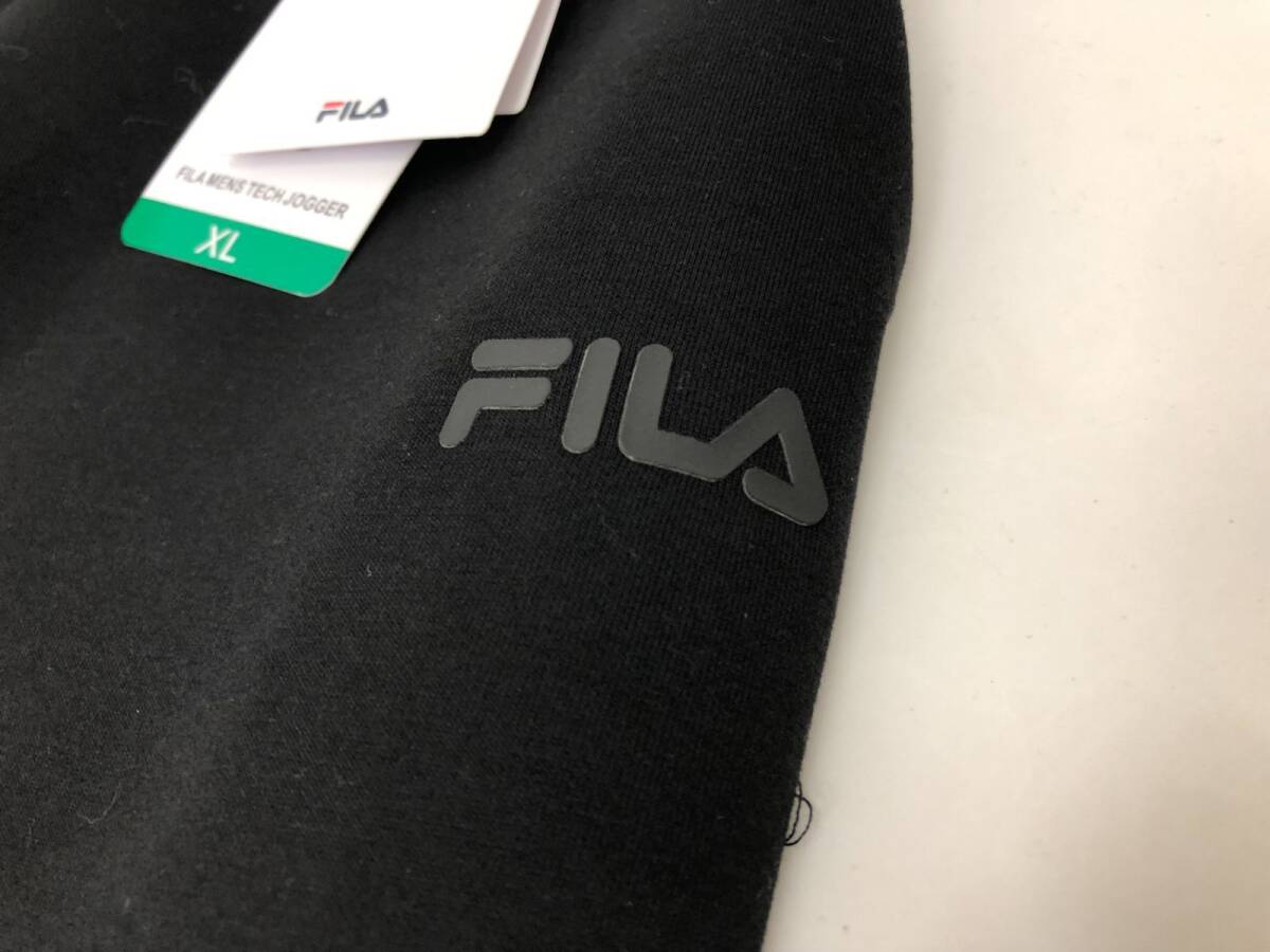 39）FILA フィラ メンズ スウェット ジョガー パンツ ブラック XLサイズ ＃56755_画像4