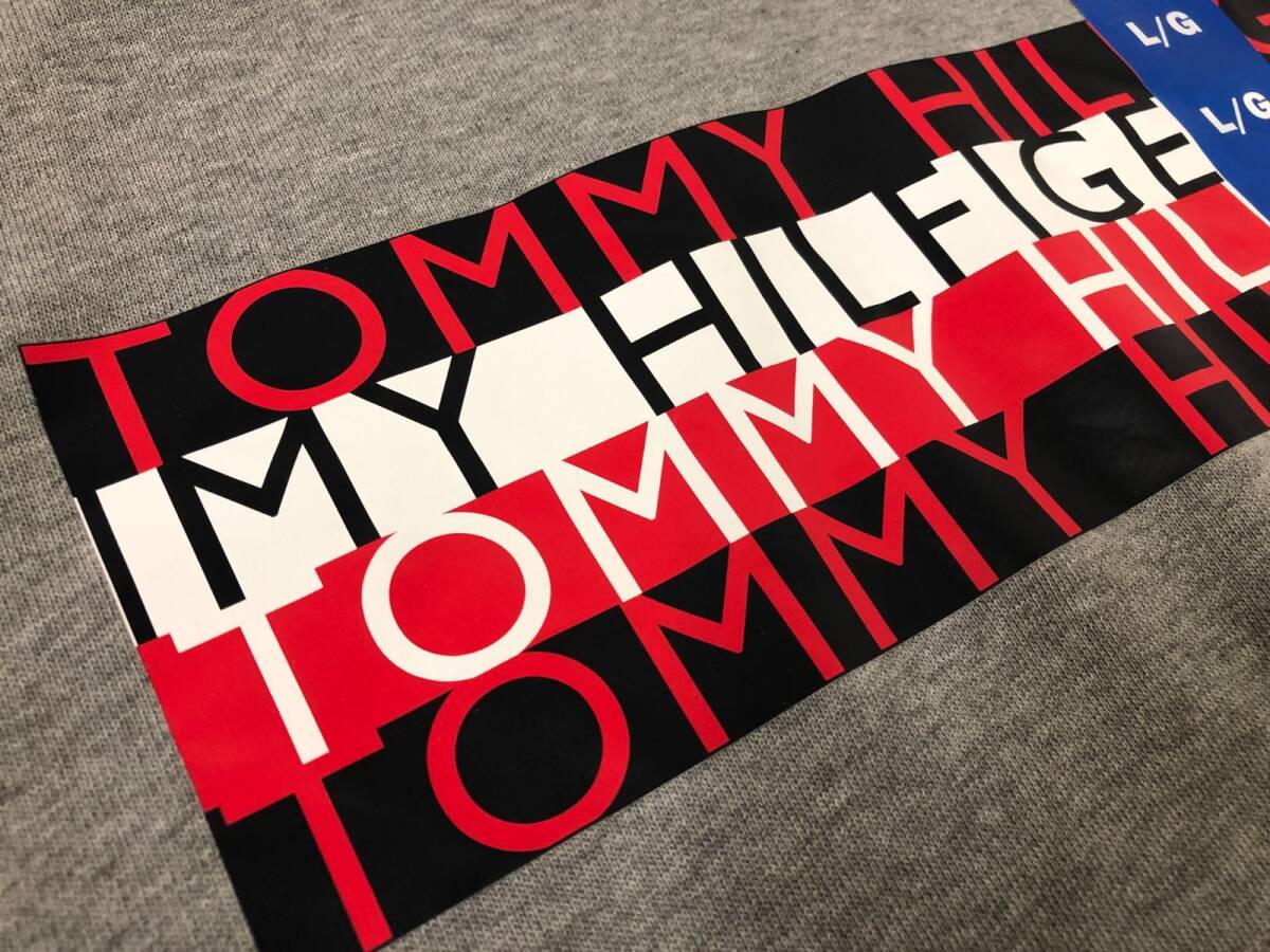 57）TOMMY HILFIGER トミーヒルフィガー メンズ パーカー Lサイズ　グレー_画像5