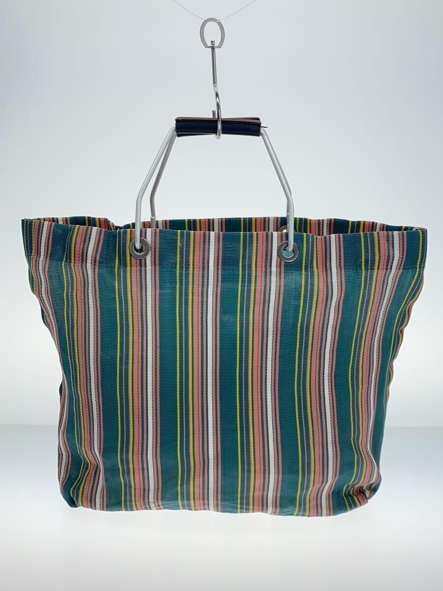 MARNI◆MARNI MARKET STRIPE BAG/マーケットストライプバッグ/トートバッグ/ナイロン/GRN_画像3