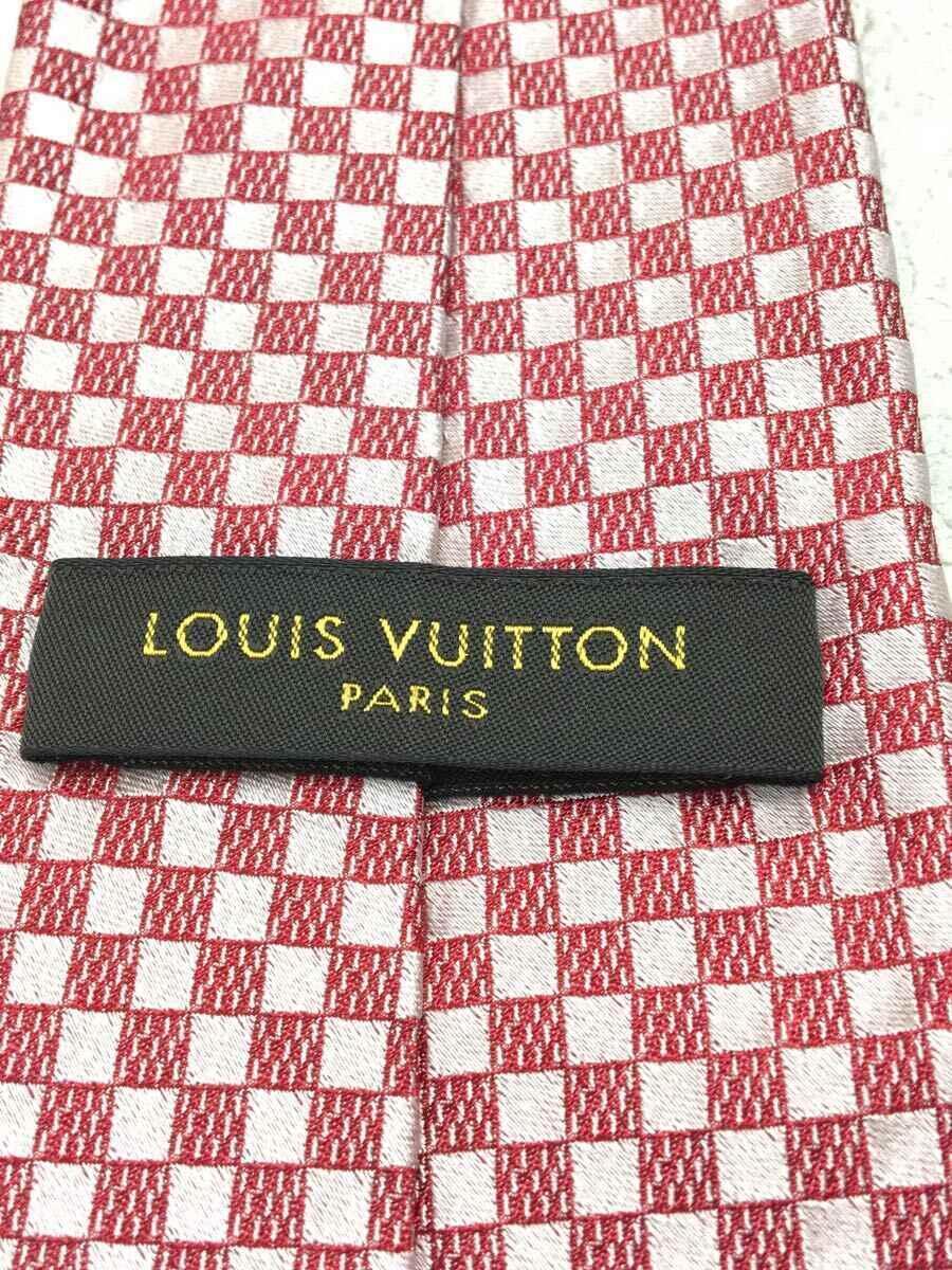 LOUIS VUITTON◆ネクタイ/シルク/RED/チェック/メンズ_画像3