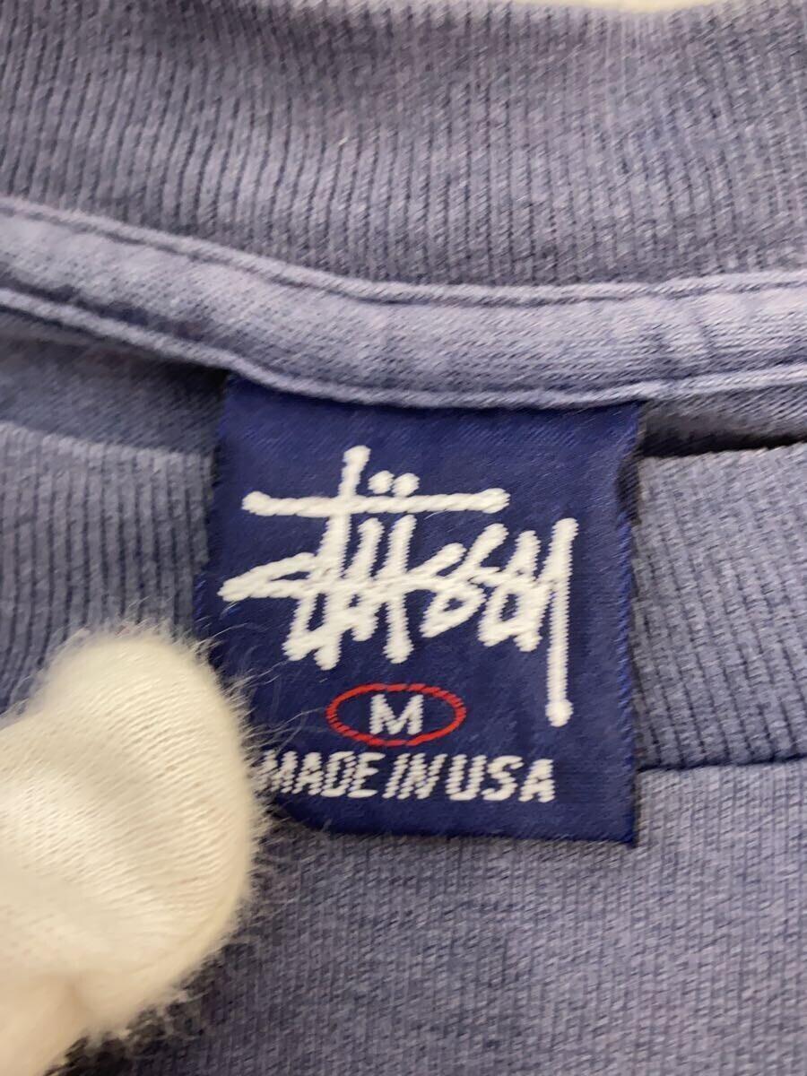 STUSSY◆90s/USA製/シャドーマン/Tシャツ/M/コットン/ネイビー_画像3