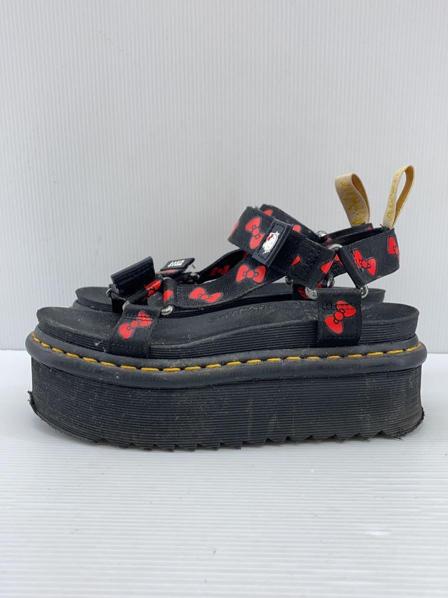 Dr.Martens◆サンダル/UK4/VEGAN SANDAL HK/ブラック/黒/ハローキティー/hello kity