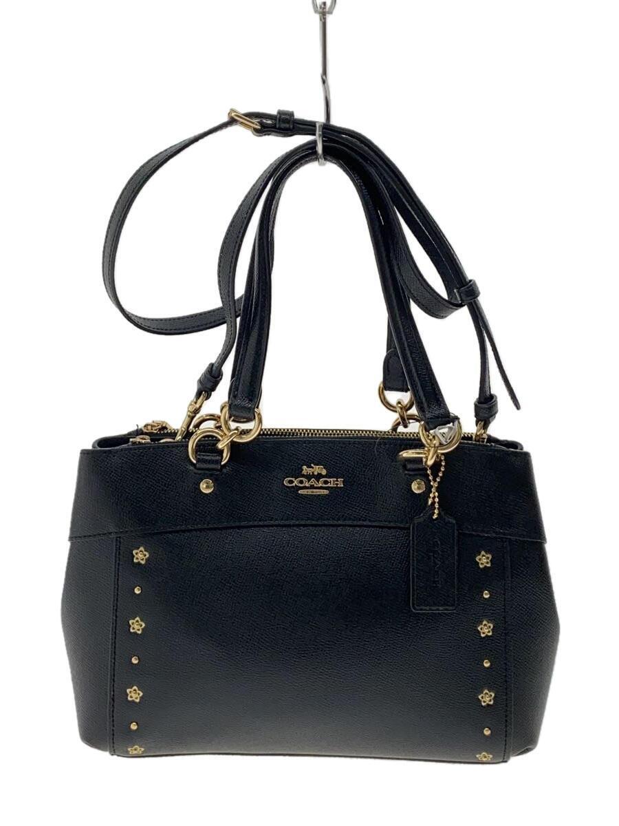 COACH◆ショルダーバッグ/レザー/BLK/F37754