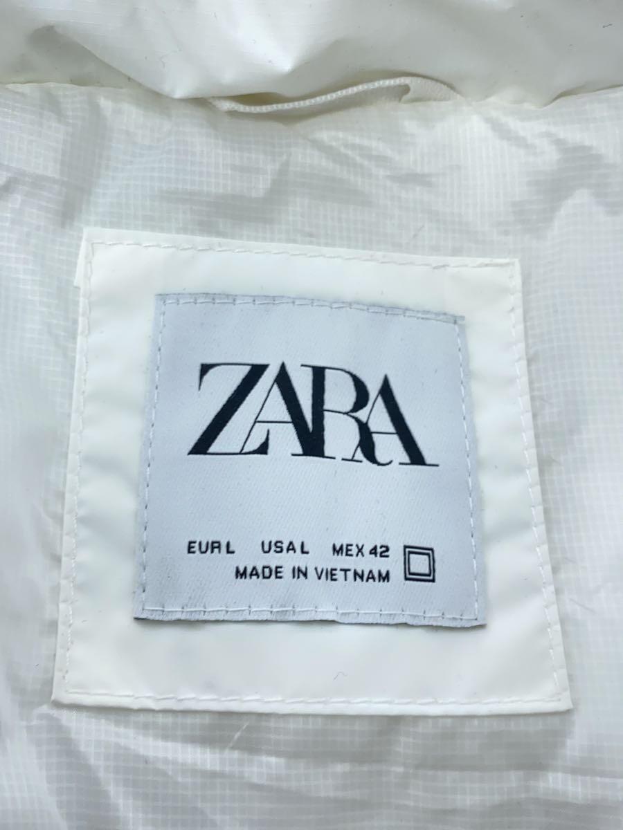 ZARA◆ダウンジャケット/L/ポリエステル/WHT/無地/6985/450/250_画像3