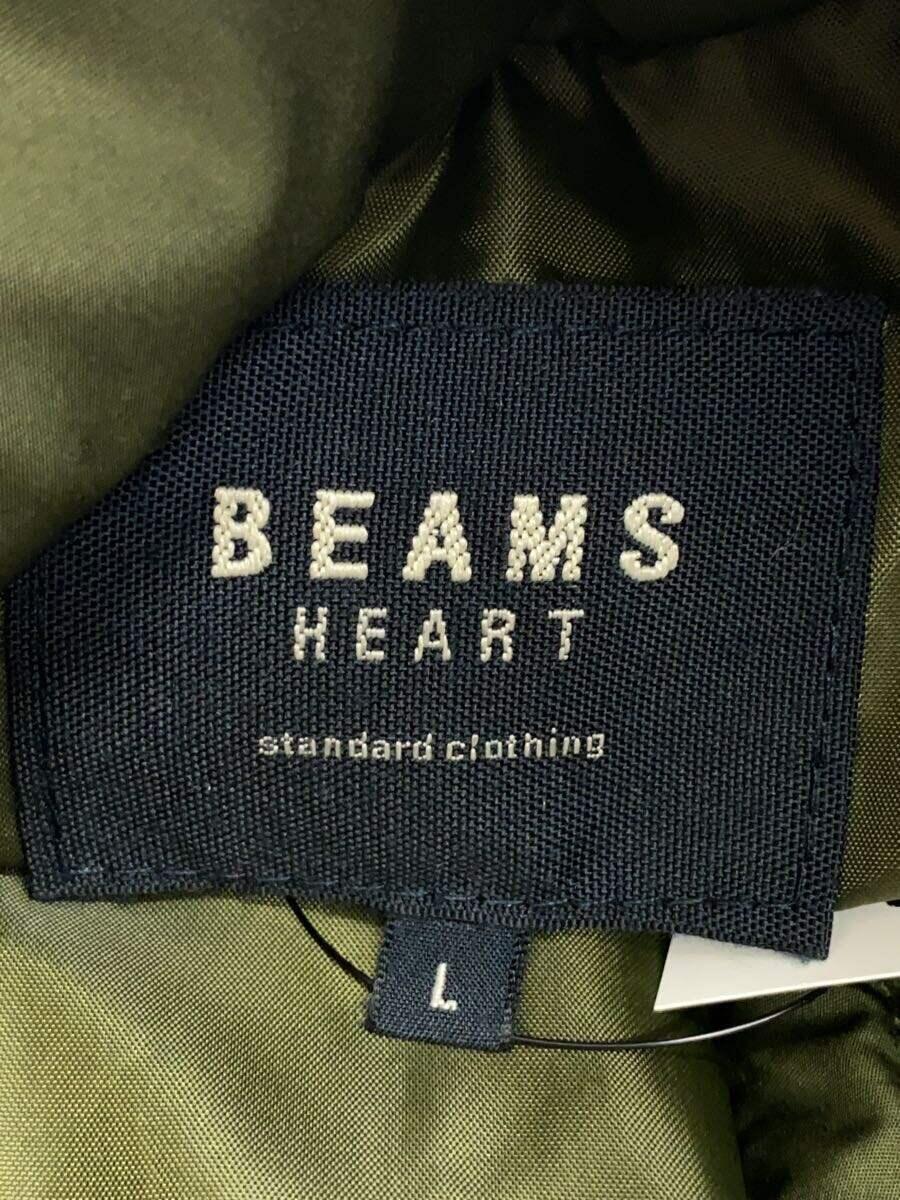 BEAMS HEART* down vest /L/ polyester /KHK/ plain /42-06-0002-147