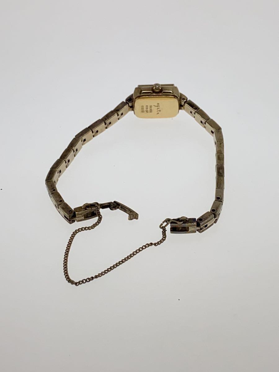 超美品 8466円 agete◇クォーツ腕時計/アナログ/K18GP/SLV/GLD アナログ(手巻き)