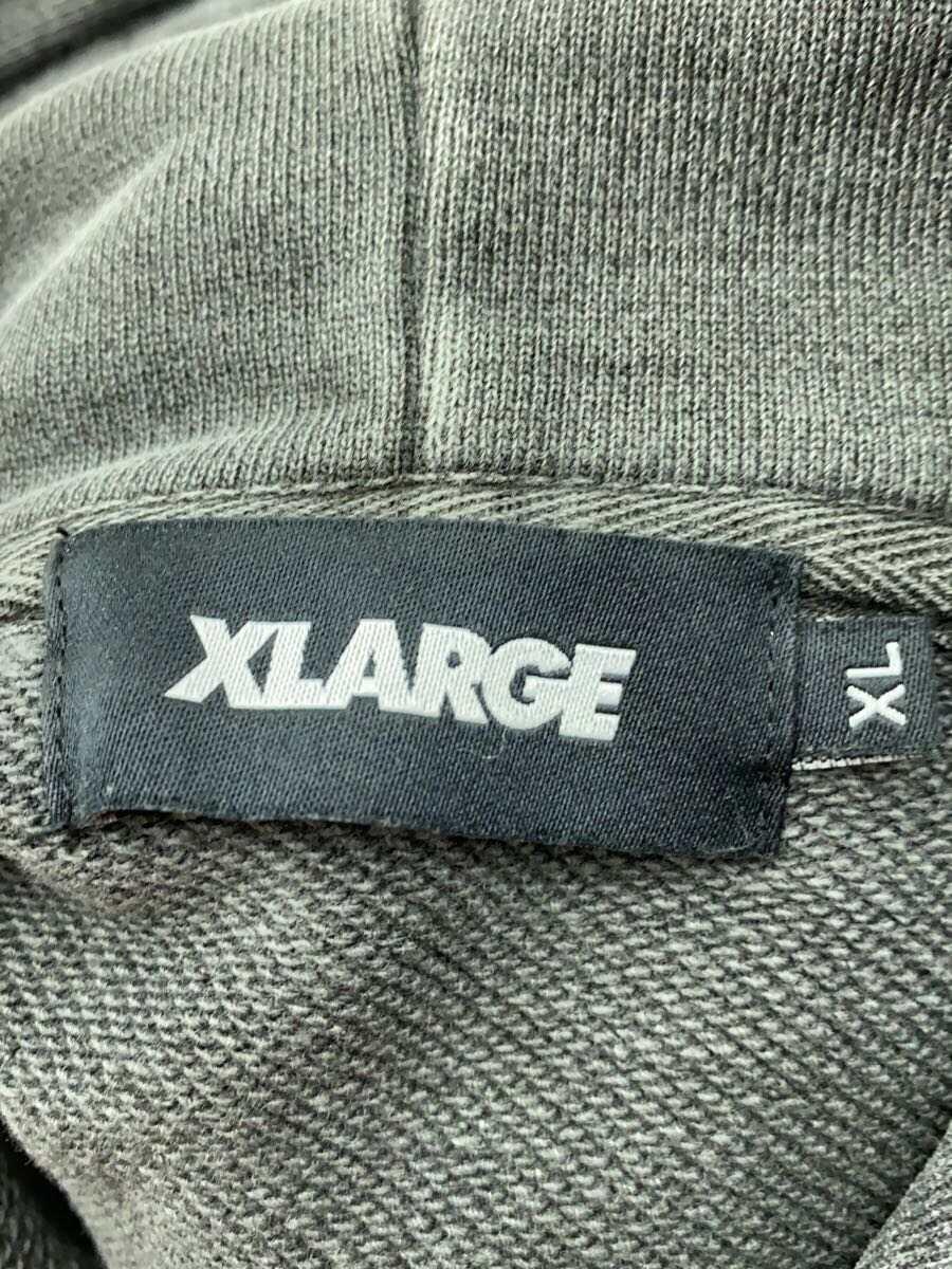 X-LARGE◆パーカー/XL/コットン/GRY/無地/101229012008/USED加工フーディ_画像3