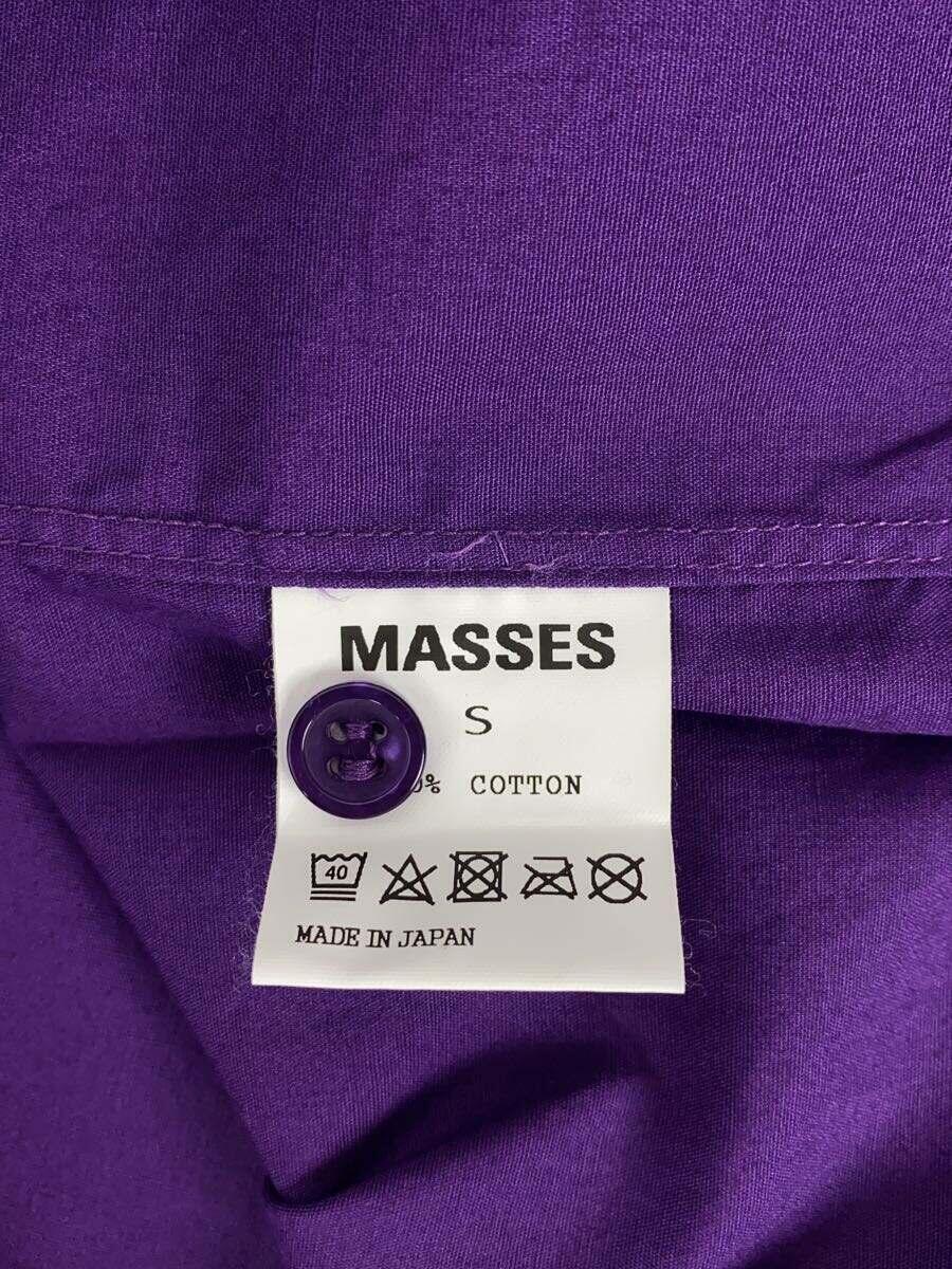 MASSES◆PLAIN SHIRT/長袖シャツ/S/コットン/パープル_画像4