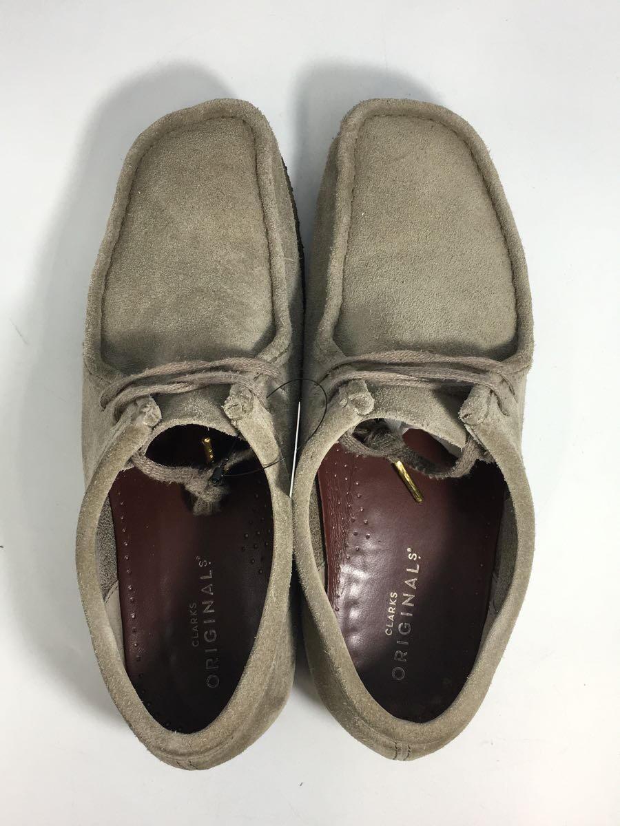 Clarks◆Wallabee Grey Suede/使用感有シューズ/27.5cm/BEG/スウェード/26134752_画像3