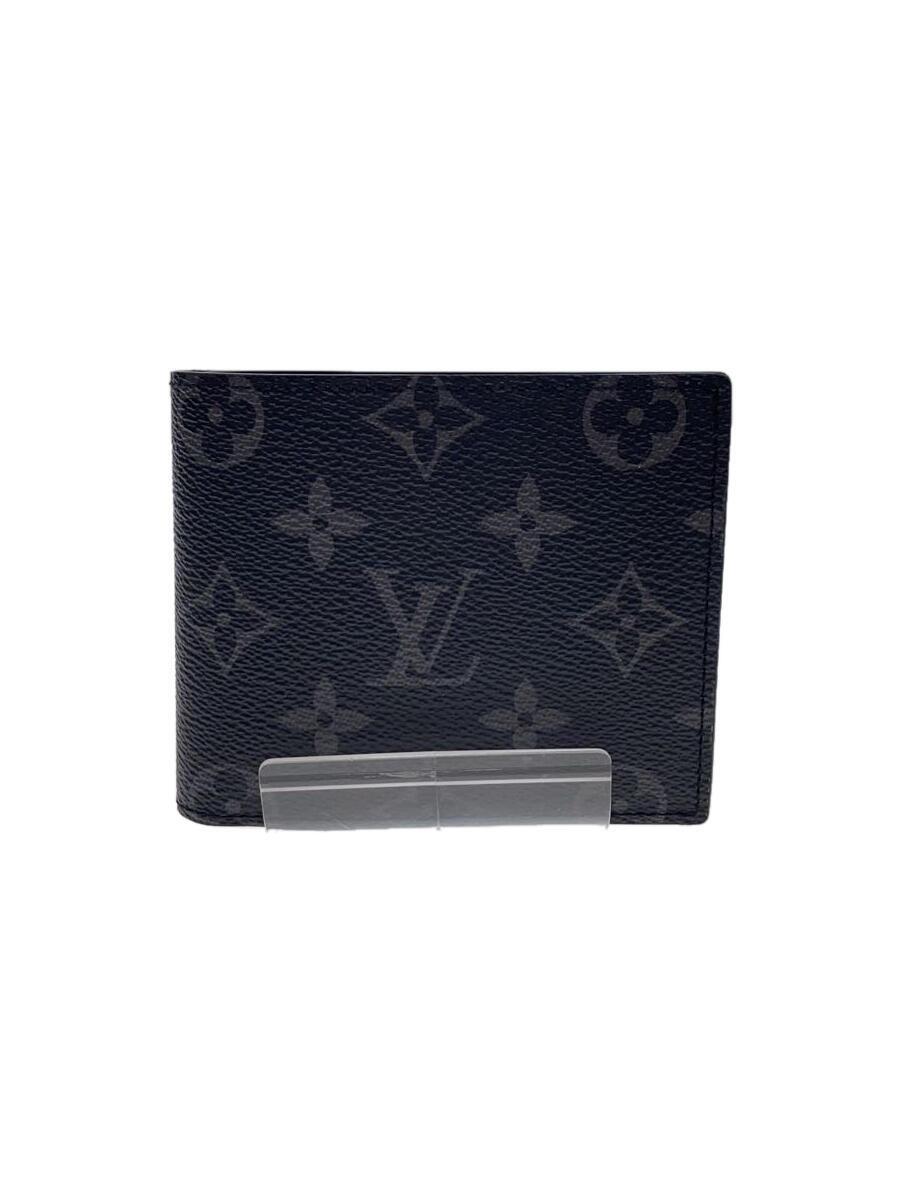 LOUIS VUITTON◆ポルト・フォイユ・マルコNM_モノグラム・エクリプス_BLK/PVC/BLK/メンズ_画像1