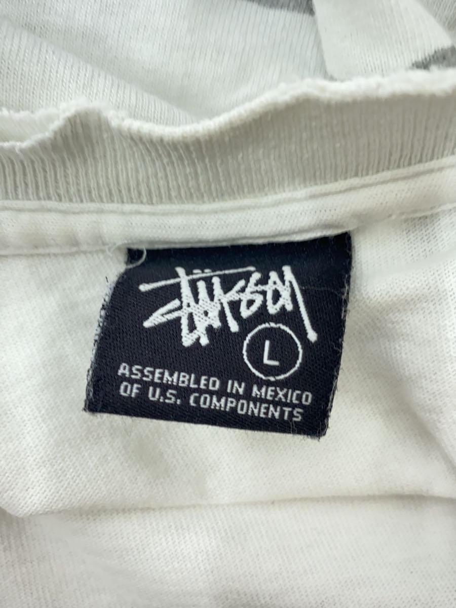 STUSSY◆Tシャツ/L/コットン/ホワイト/無地/RN94974 CA28629_画像3