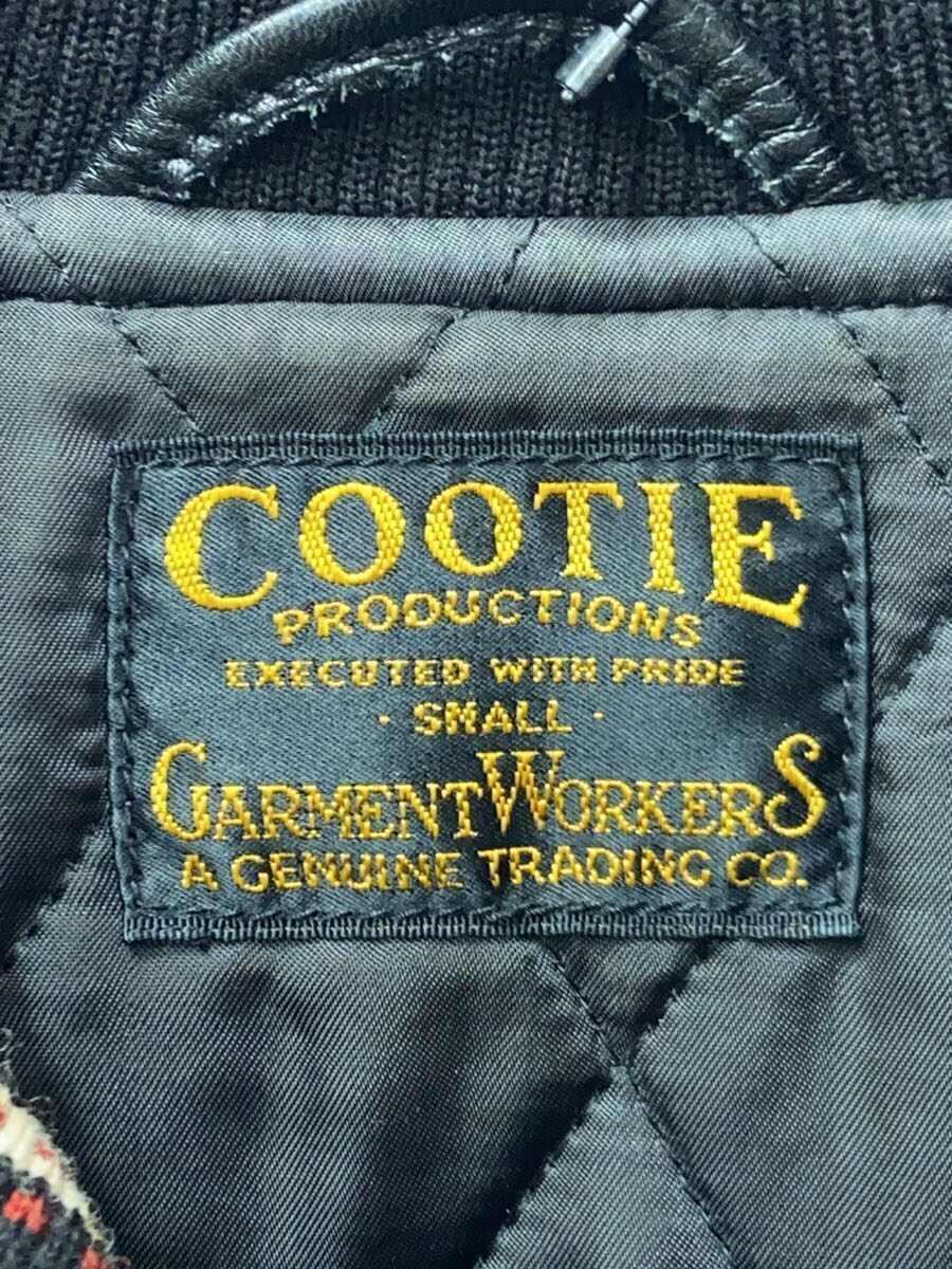 COOTIE◆11AW/TOUR JACKET/レザースリーブスタジャン/S/ウール/ブラック/管NoEF-7271_画像3